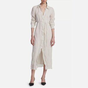 Altuzarra Agnes Crinkle Cotton & Silk Midi Shirt Dress NWT sz FR 36 US 4